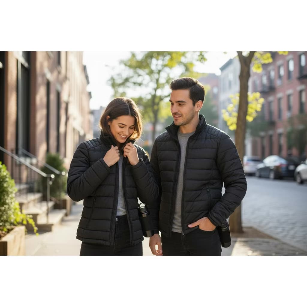 Bobojaco Puffer Feminino e Masculino Preto – Casaco de Inverno Acolchoado – Tamanho P ao GG